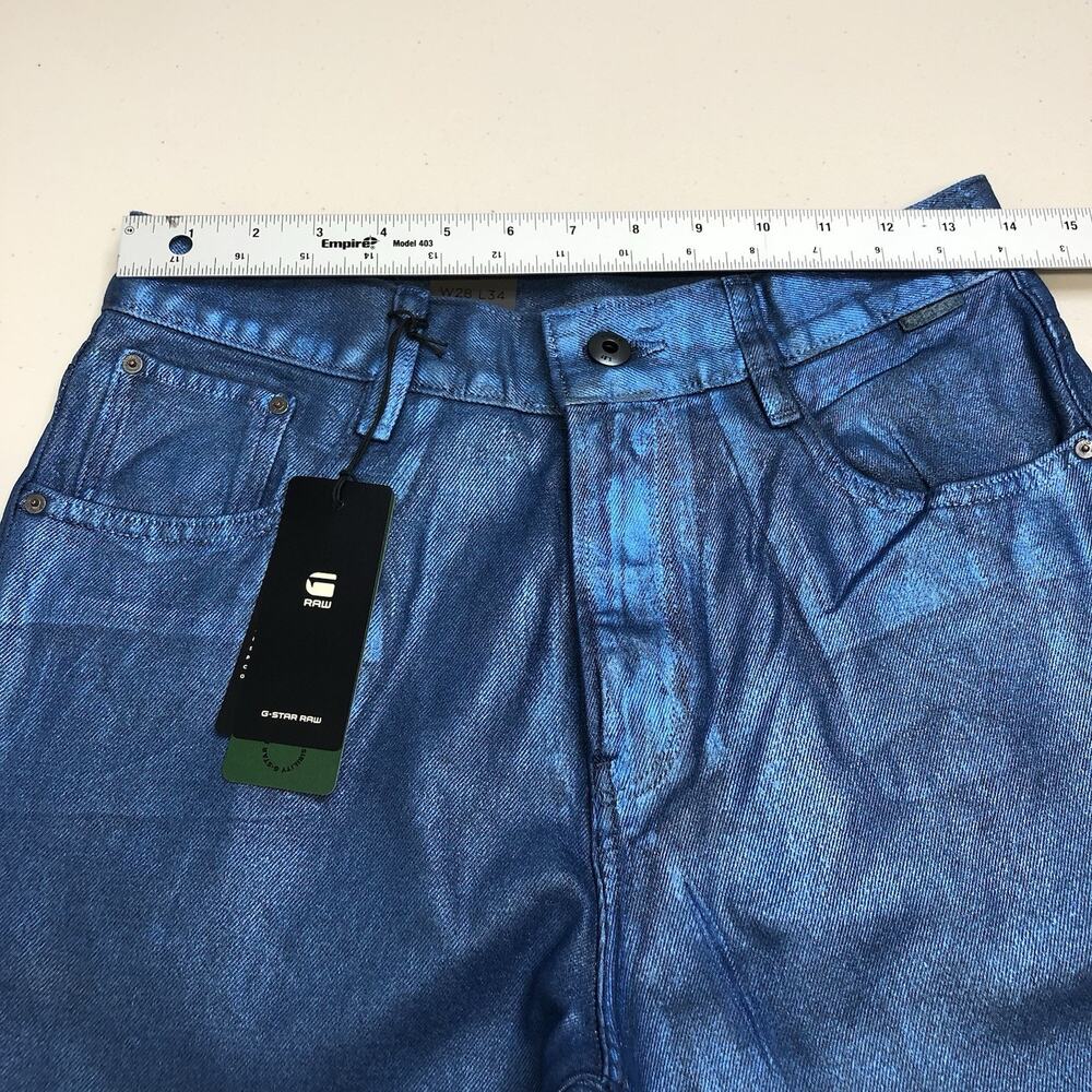 GStar Raw Viktoria High Rise Straight LUNA BLUE METAL Jeans Size 28 x 34 - Picture 3 of 12